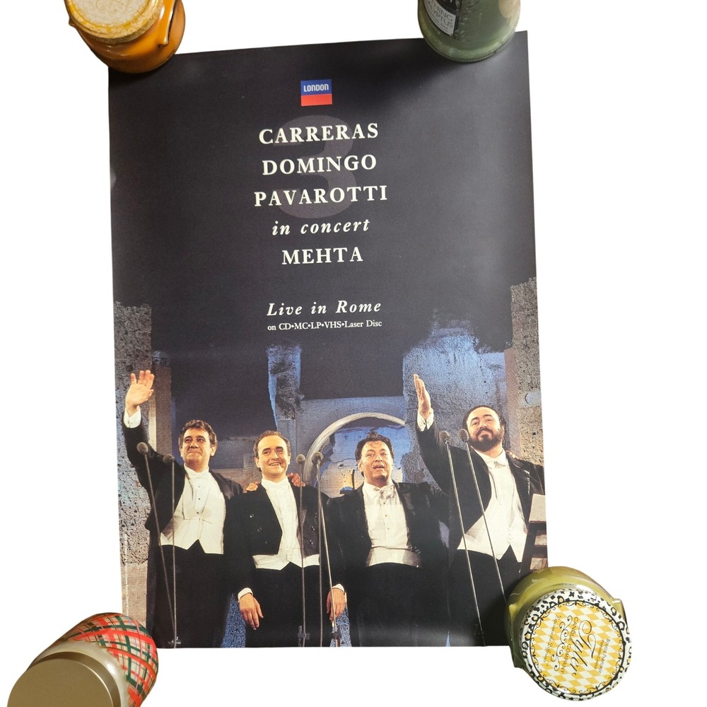 The Three Tenors Carreras‎ Domingo Pavarotti in Concert 1994 Promo Poster 16x23